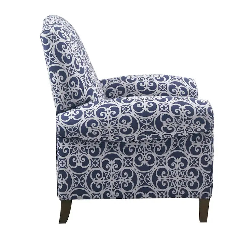 Push-Back Recliner Chair with Rolled Arms