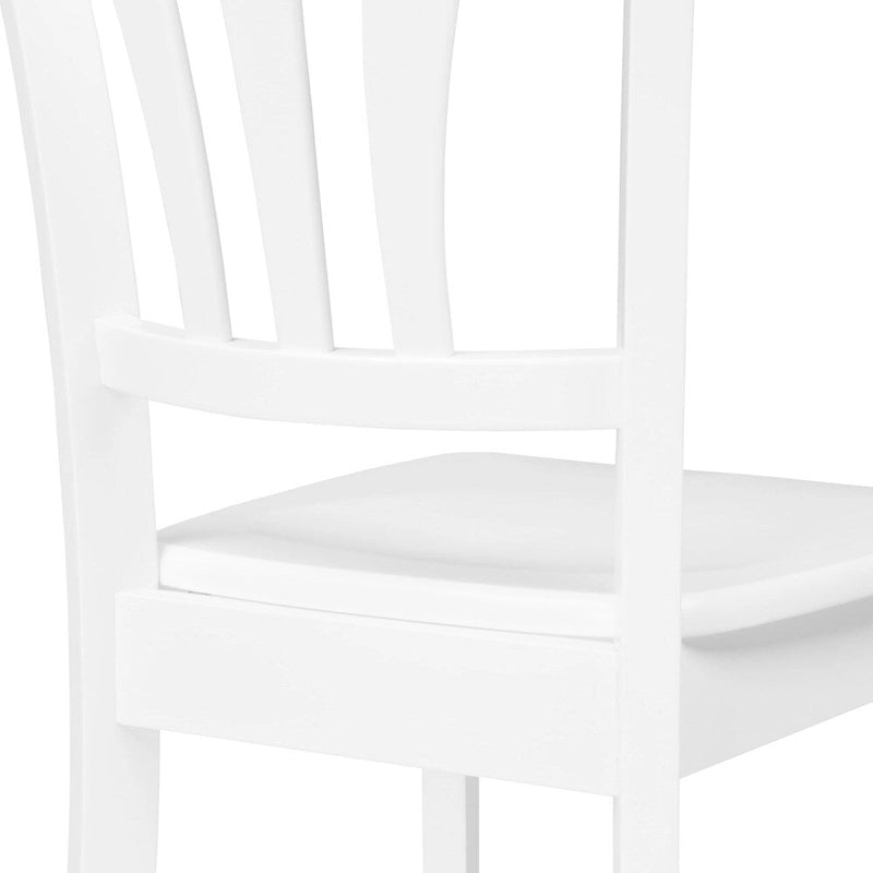 Set of 2 White Solid Wood Dining Chairs