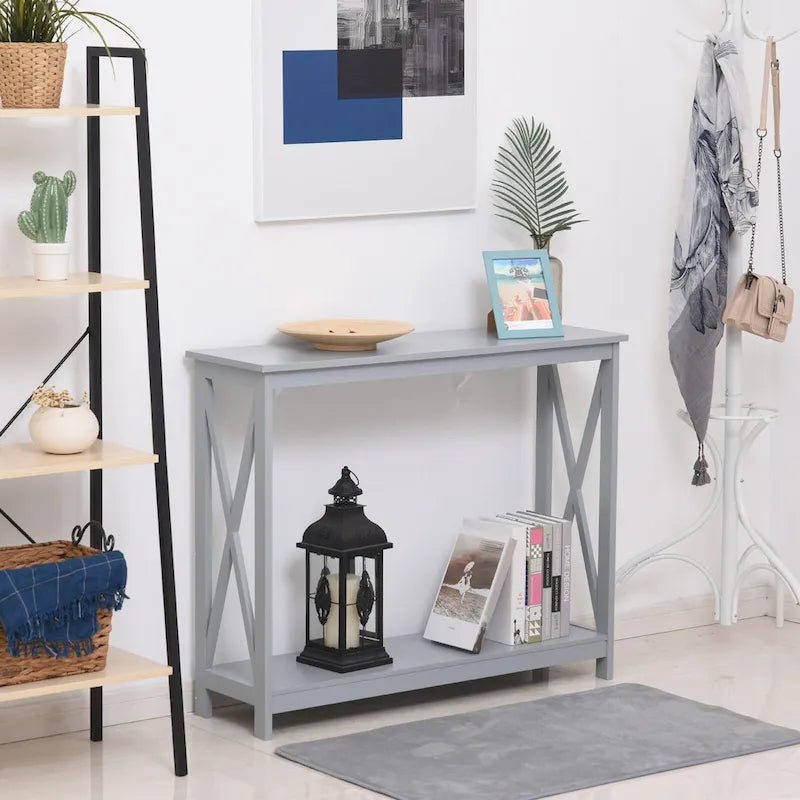 2-Tier Console Table with Lower Shelf