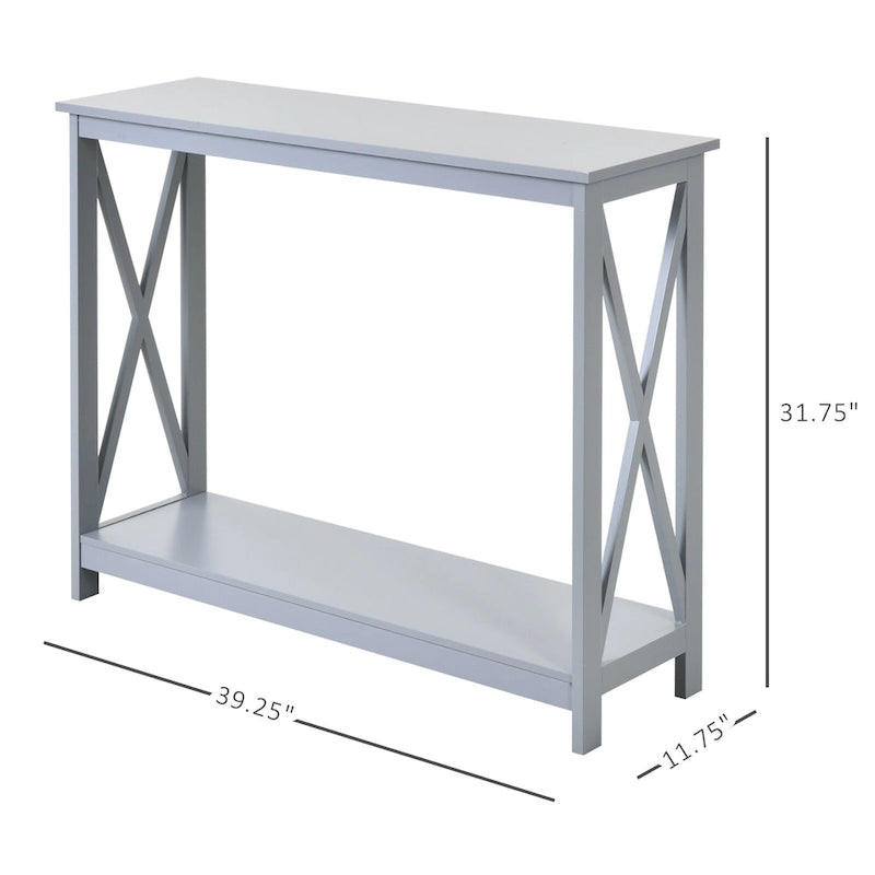 2-Tier Console Table with Lower Shelf