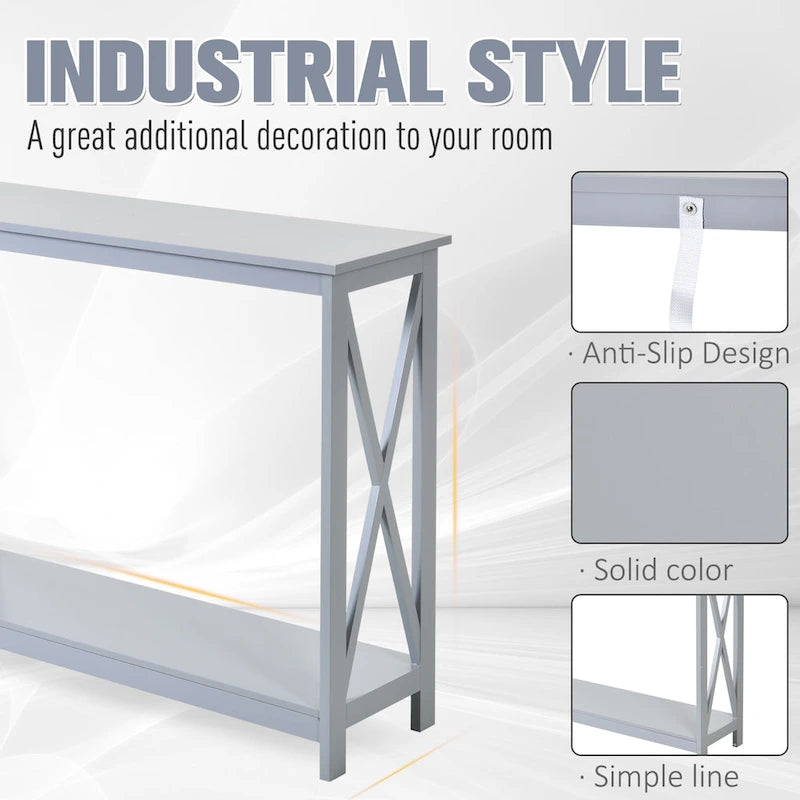 2-Tier Console Table with Lower Shelf