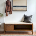 Storage Bench with Upholstered Cushion