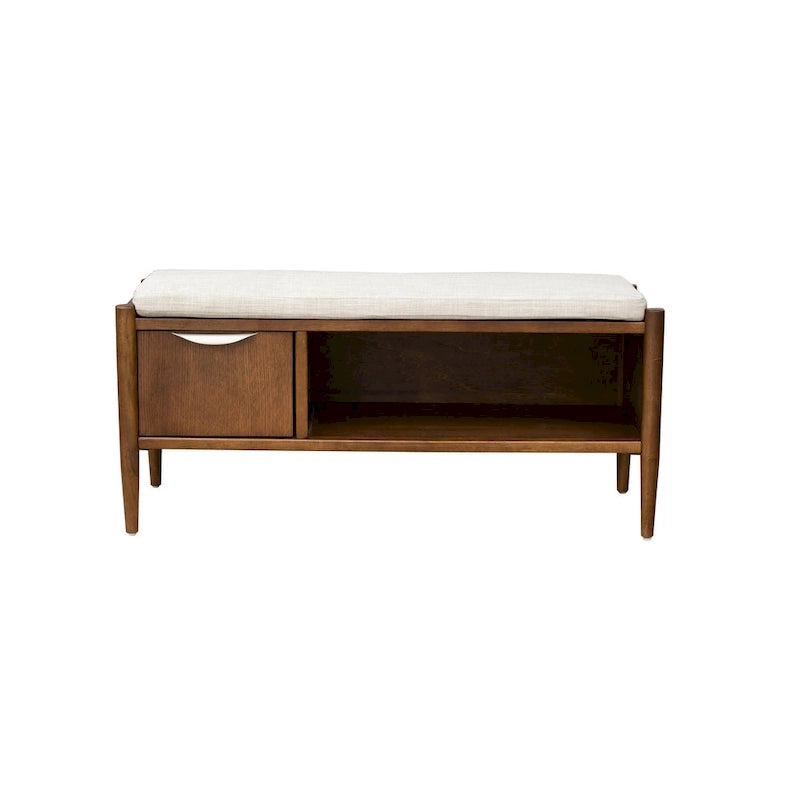 Storage Bench with Upholstered Cushion
