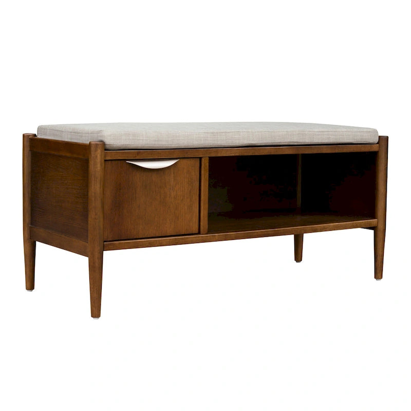 Storage Bench with Upholstered Cushion