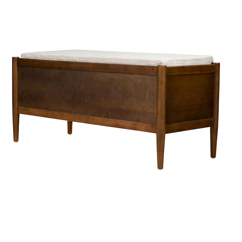 Storage Bench with Upholstered Cushion