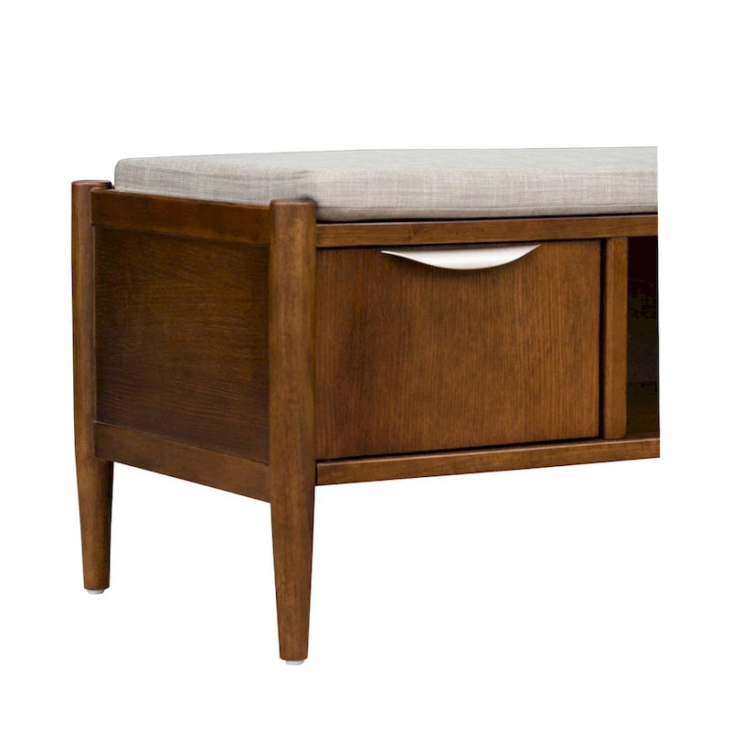 Storage Bench with Upholstered Cushion