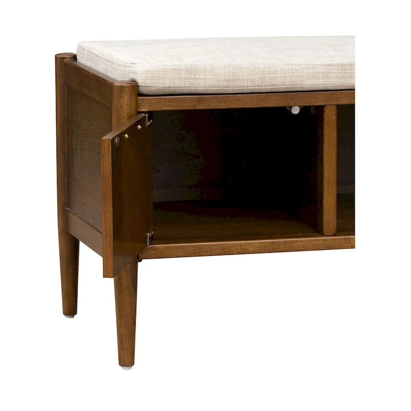 Storage Bench with Upholstered Cushion