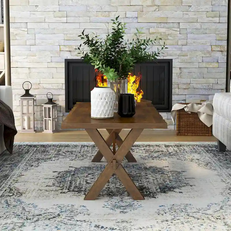 47-Inch Transitional Walnut Coffee Table