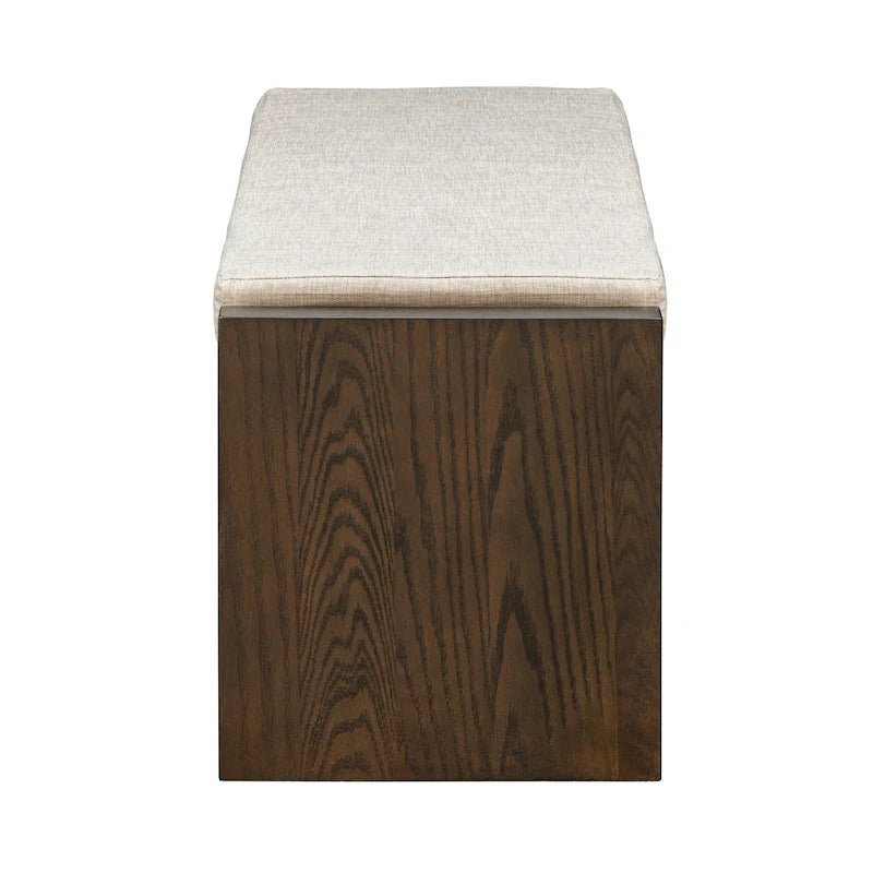Upholstered Accent Bench with Lower Shelf