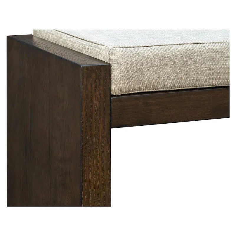Upholstered Accent Bench with Lower Shelf