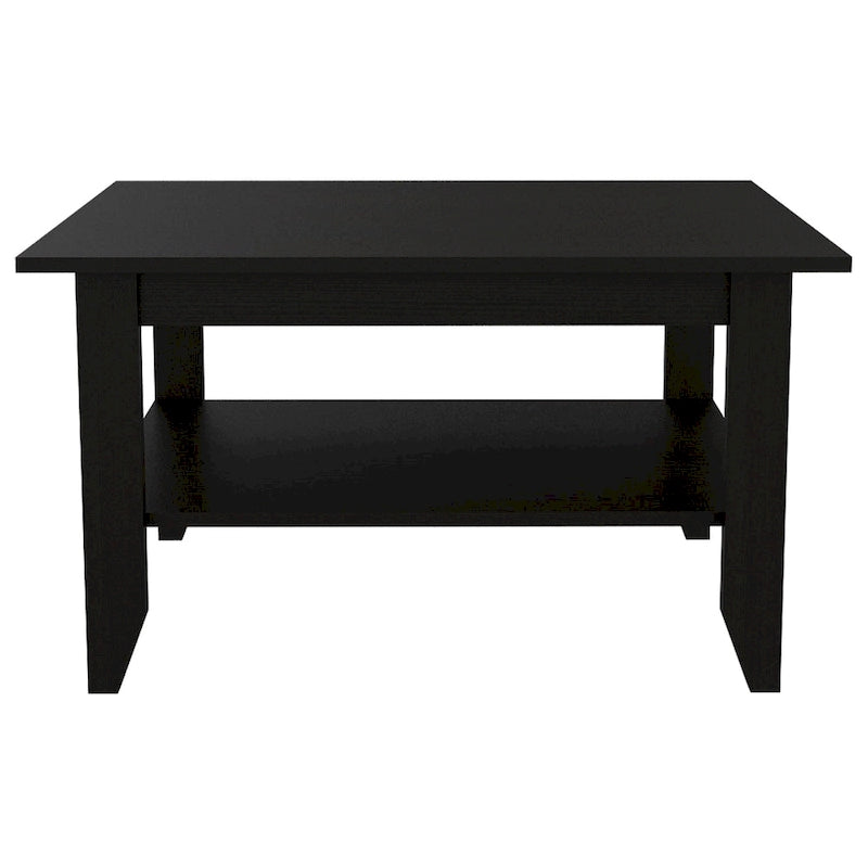 Black Coffee Table with Open Shelf