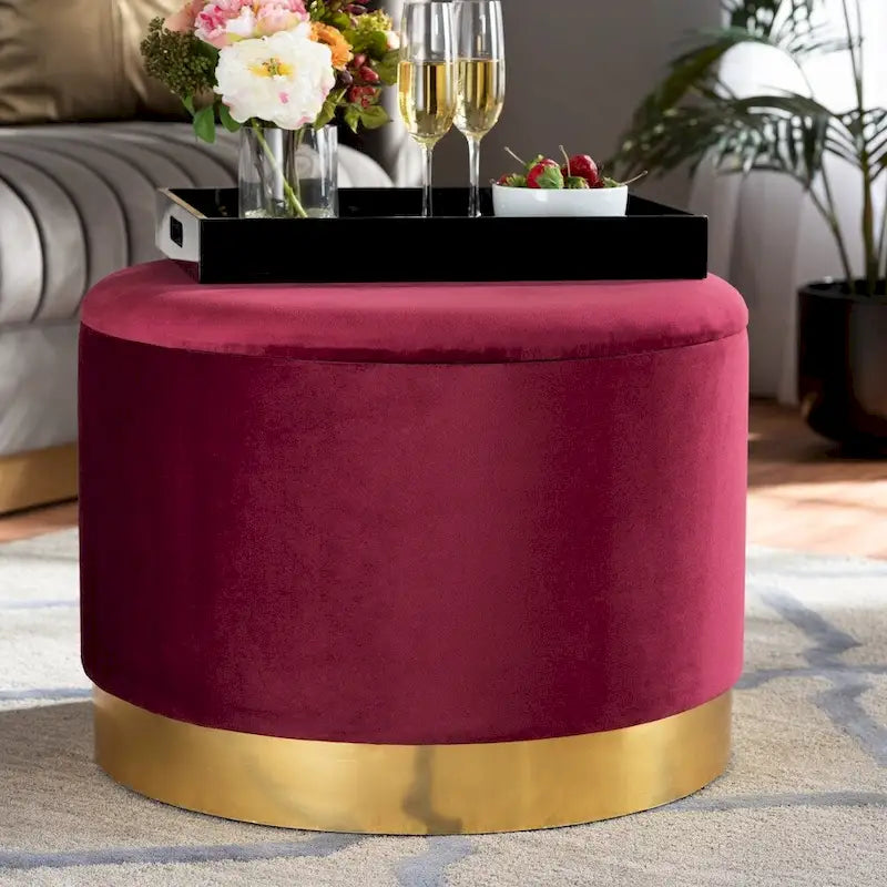 Glam Velvet Storage Ottoman