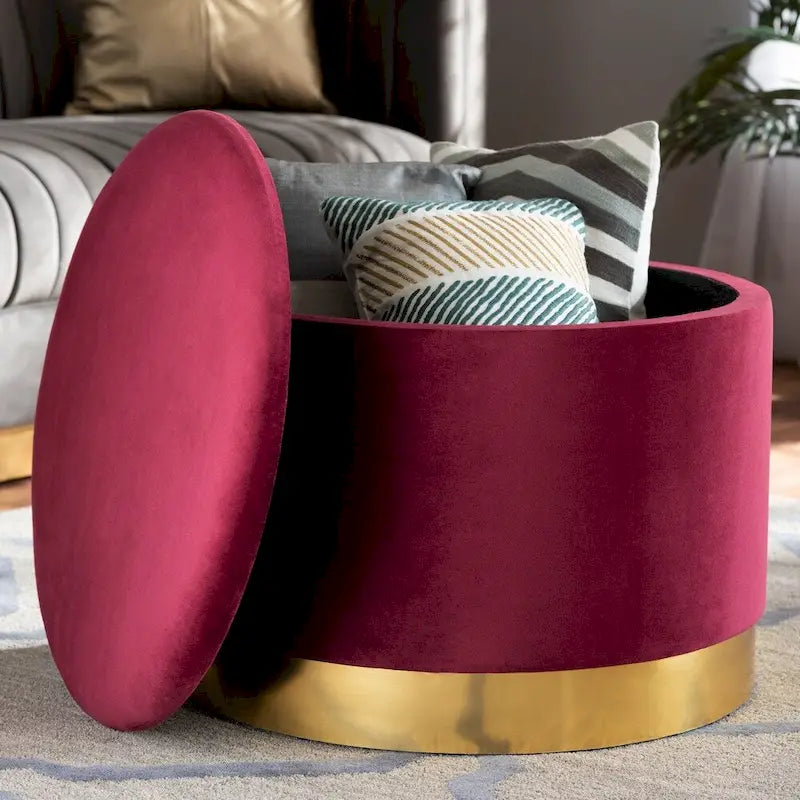 Glam Velvet Storage Ottoman