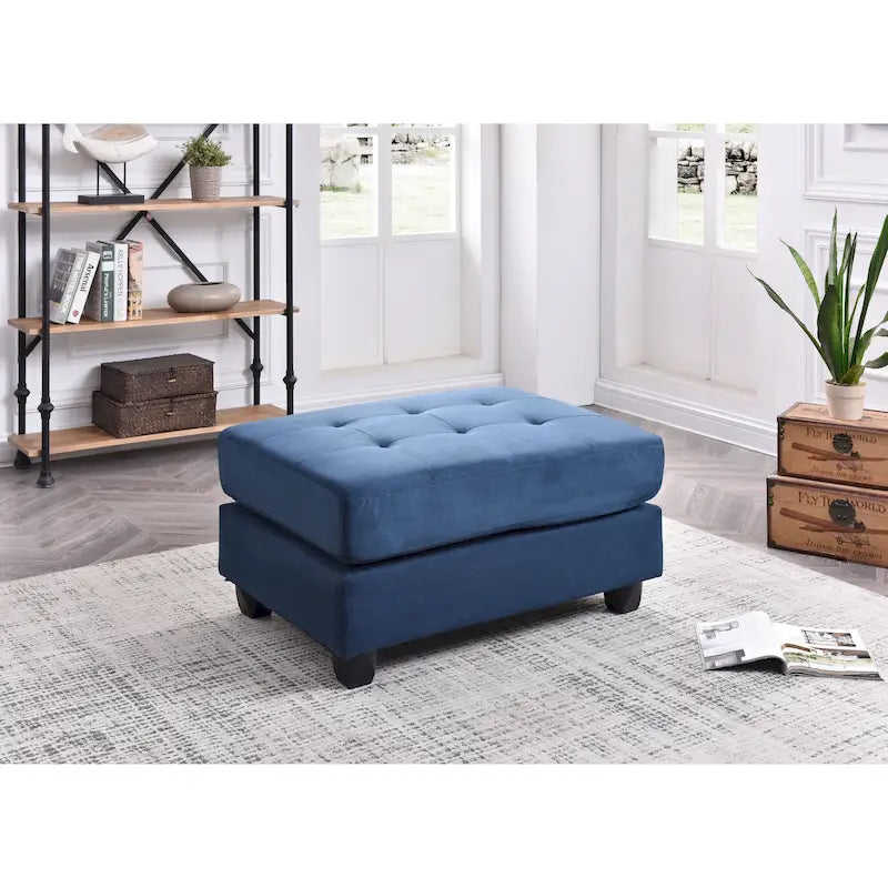 Microsuede Tufted Ottoman