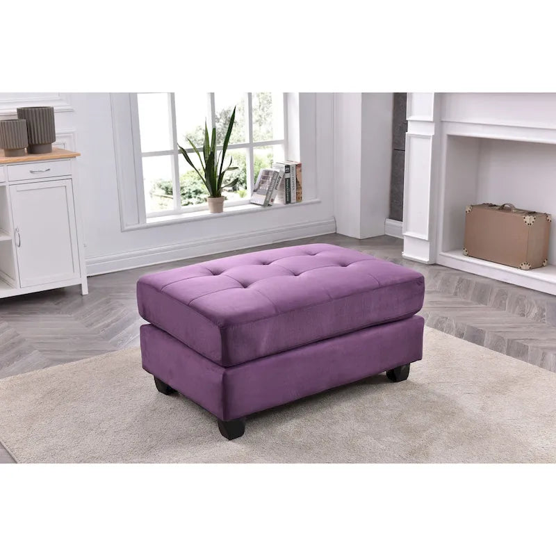 Microsuede Tufted Ottoman