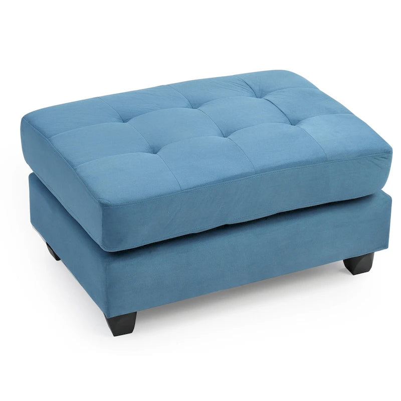 Microsuede Tufted Ottoman