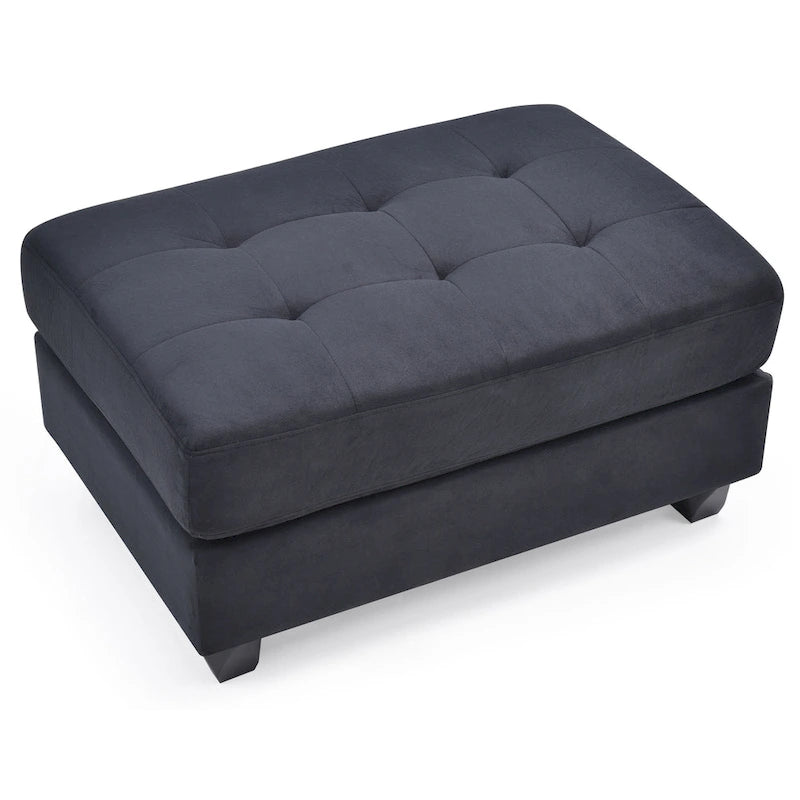 Microsuede Tufted Ottoman
