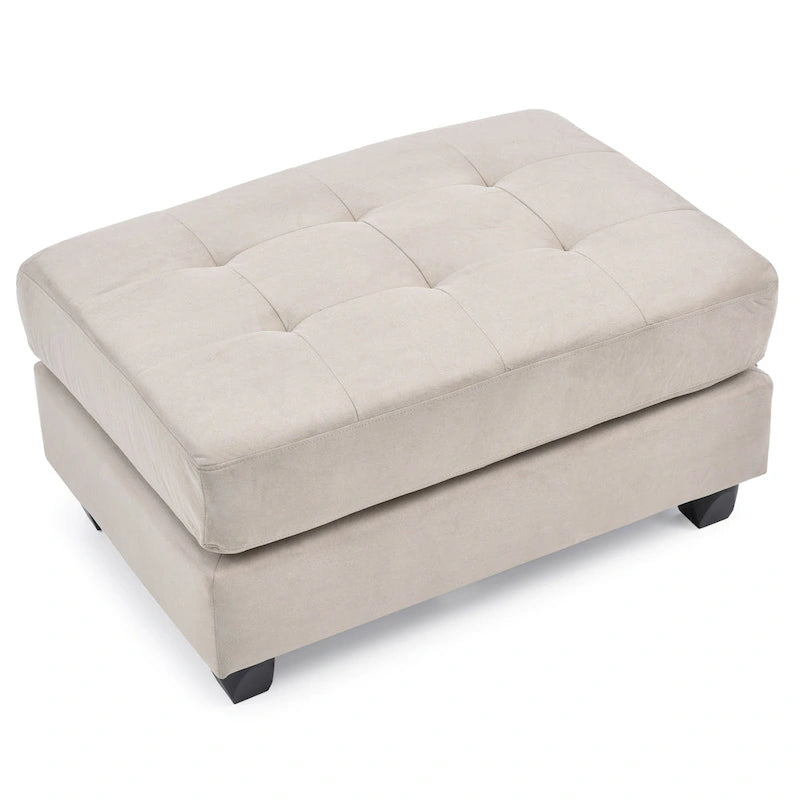 Microsuede Tufted Ottoman