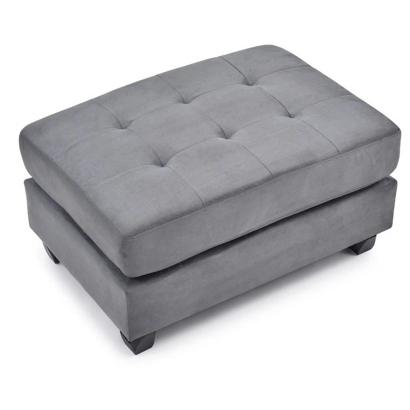 Microsuede Tufted Ottoman