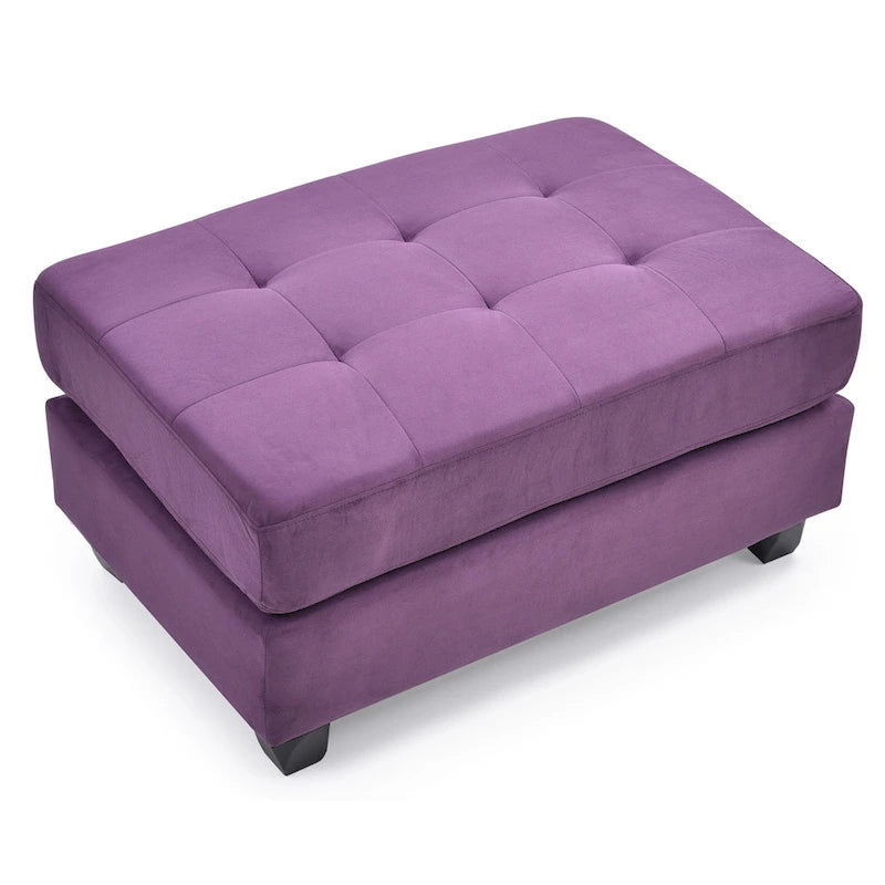 Microsuede Tufted Ottoman