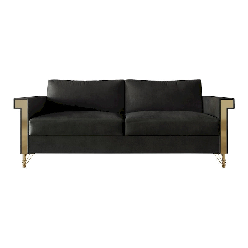 Luxurious Velvet Upholstered Sofa