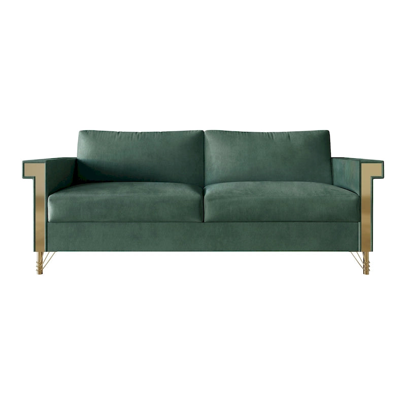 Luxurious Velvet Upholstered Sofa
