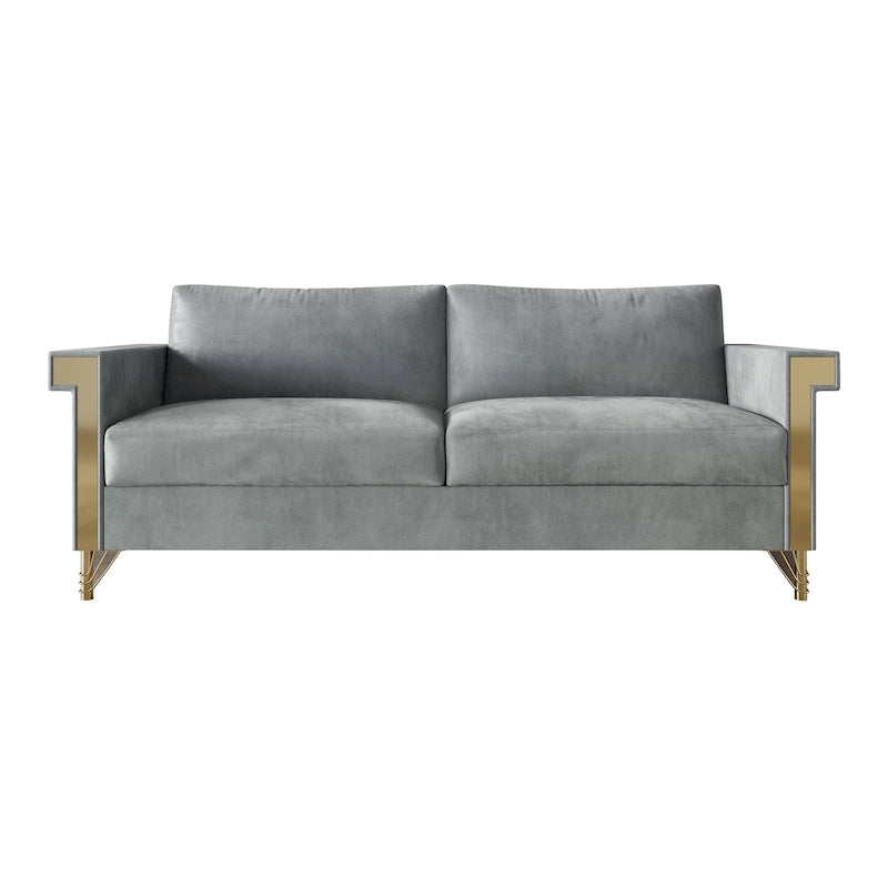 Luxurious Velvet Upholstered Sofa