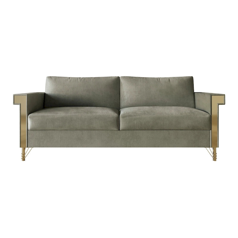 Luxurious Velvet Upholstered Sofa