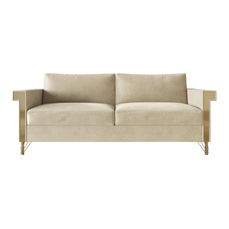 Luxurious Velvet Upholstered Sofa