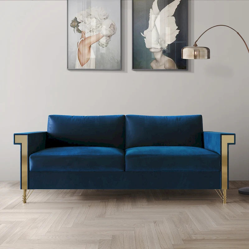 Luxurious Velvet Upholstered Sofa