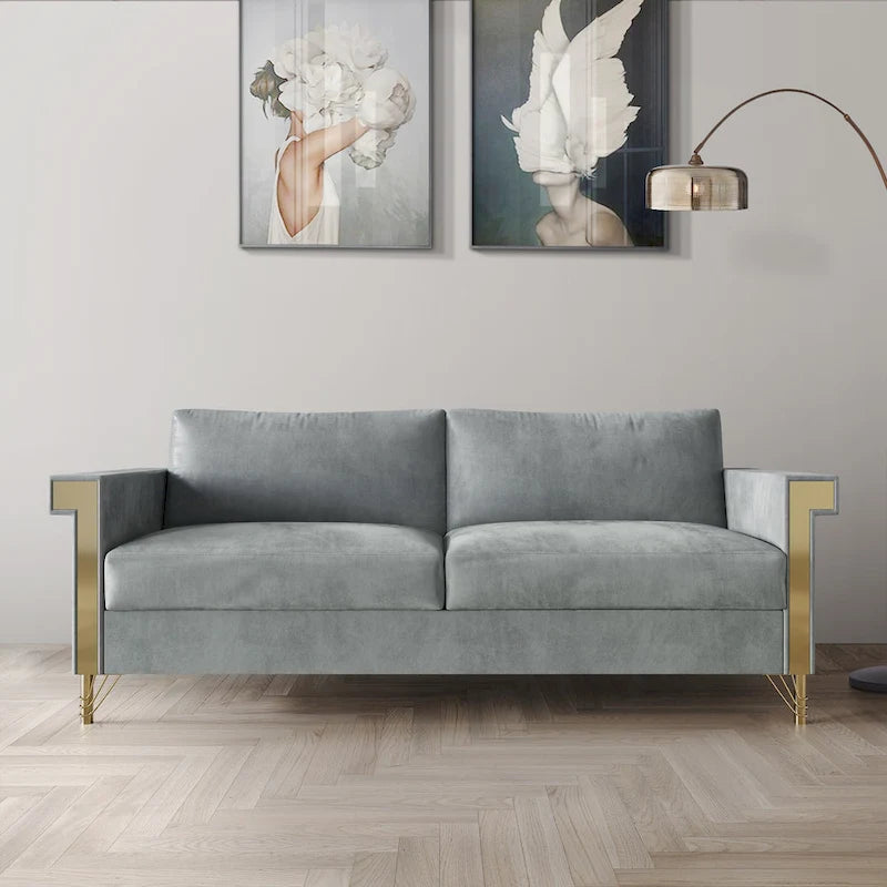 Luxurious Velvet Upholstered Sofa