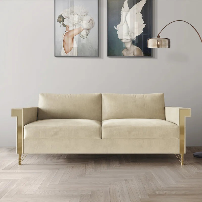 Luxurious Velvet Upholstered Sofa