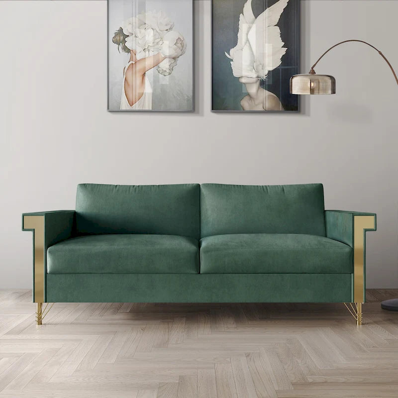 Luxurious Velvet Upholstered Sofa