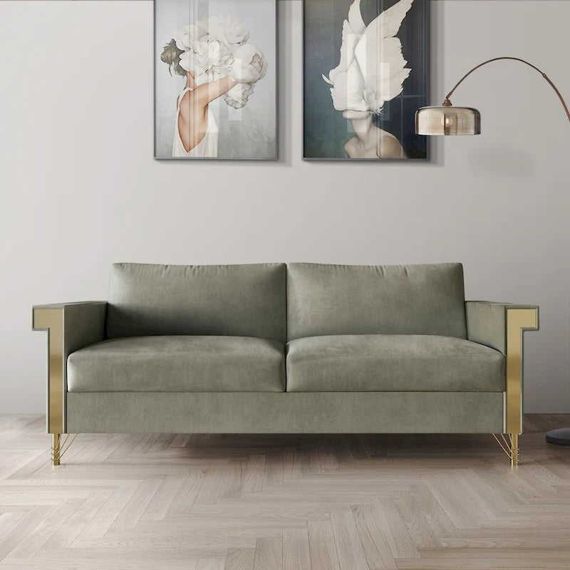 Luxurious Velvet Upholstered Sofa