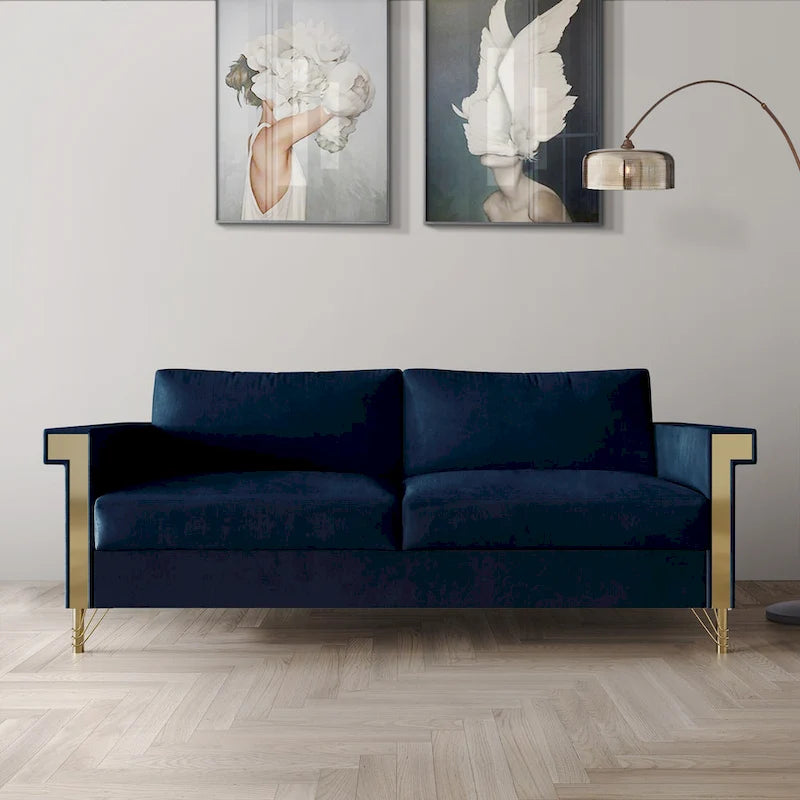 Luxurious Velvet Upholstered Sofa
