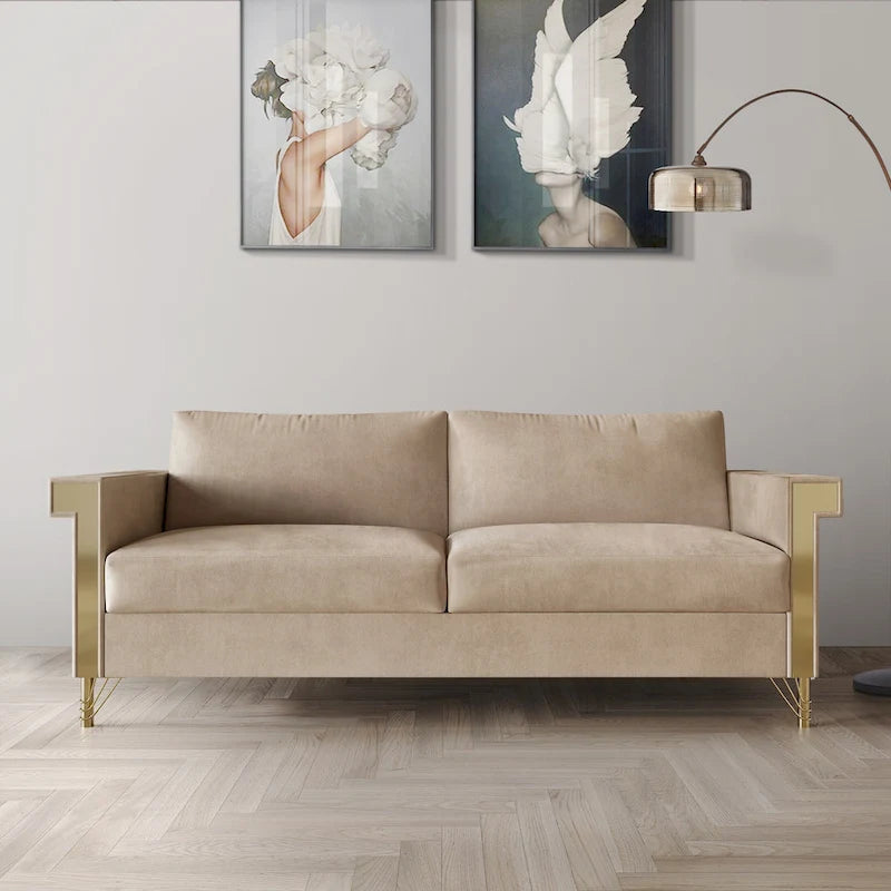 Luxurious Velvet Upholstered Sofa