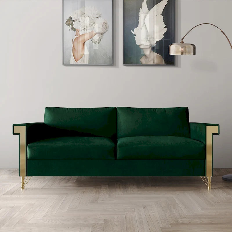 Luxurious Velvet Upholstered Sofa