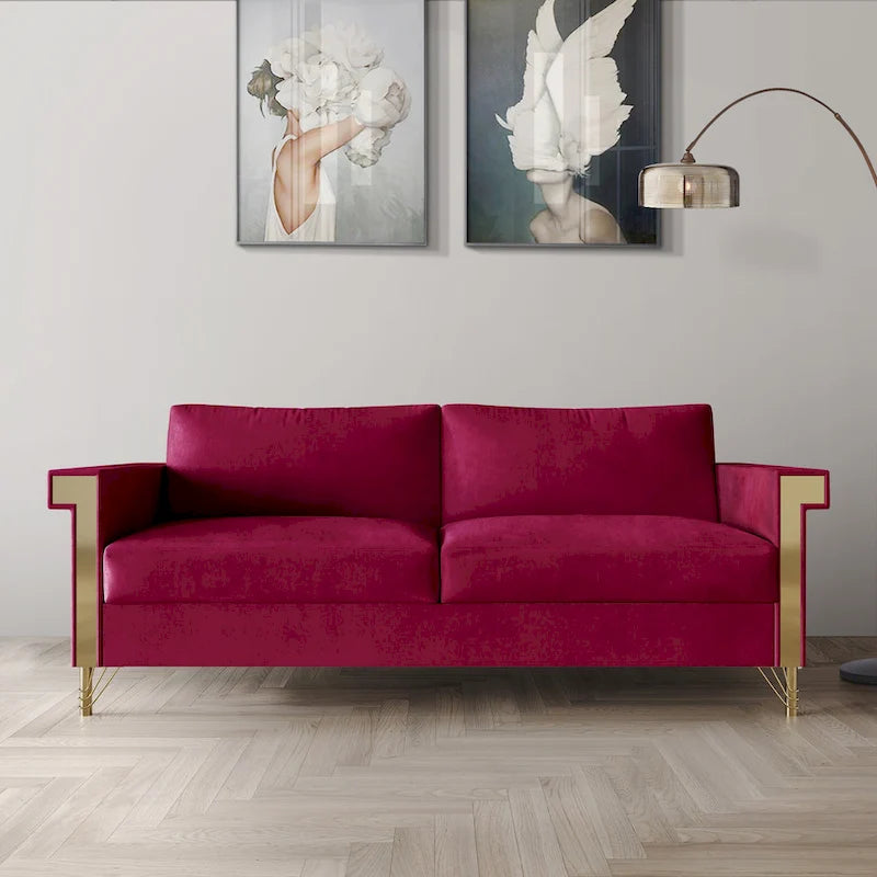 Luxurious Velvet Upholstered Sofa