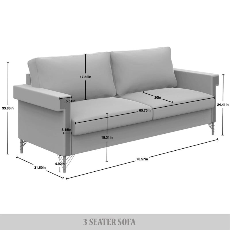 Luxurious Velvet Upholstered Sofa