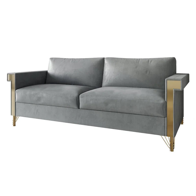 Luxurious Velvet Upholstered Sofa