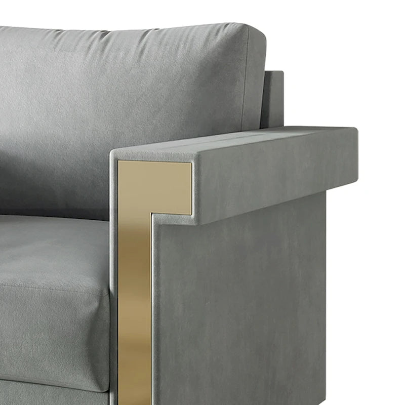 Luxurious Velvet Upholstered Sofa