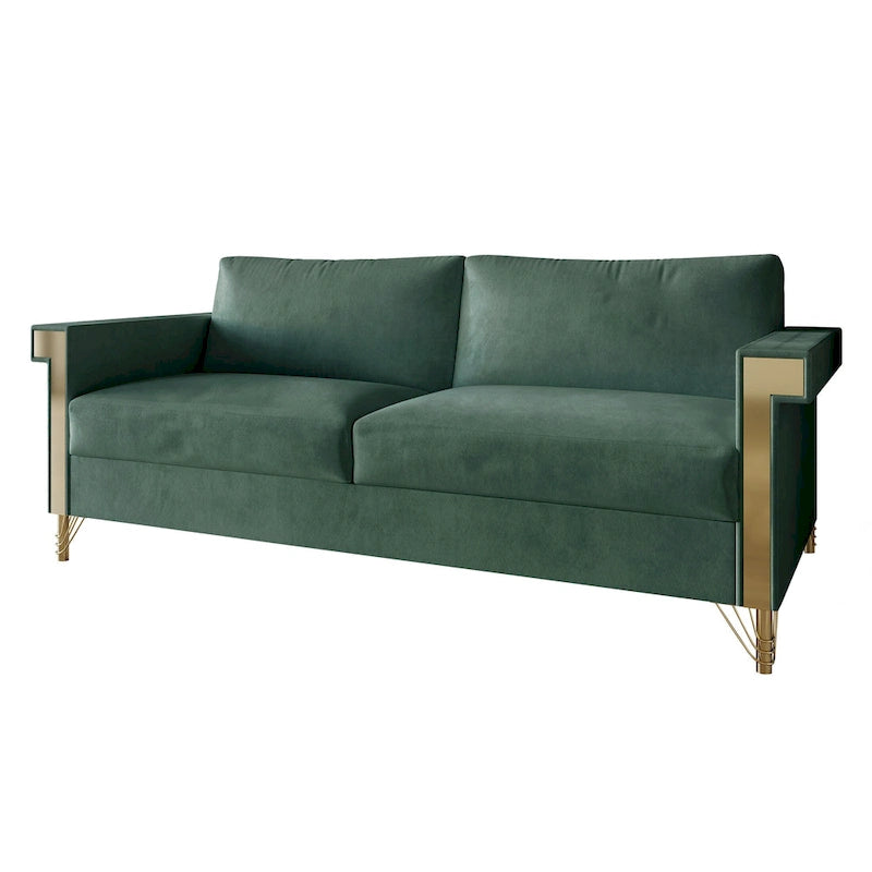 Luxurious Velvet Upholstered Sofa