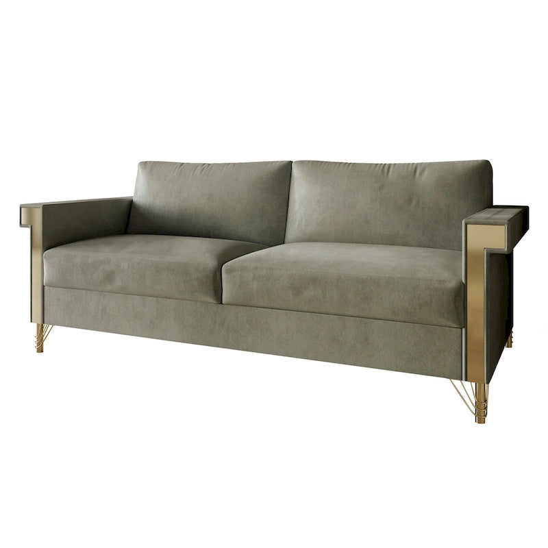 Luxurious Velvet Upholstered Sofa