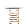 Round Glass-Top Counter-Height Dining Table