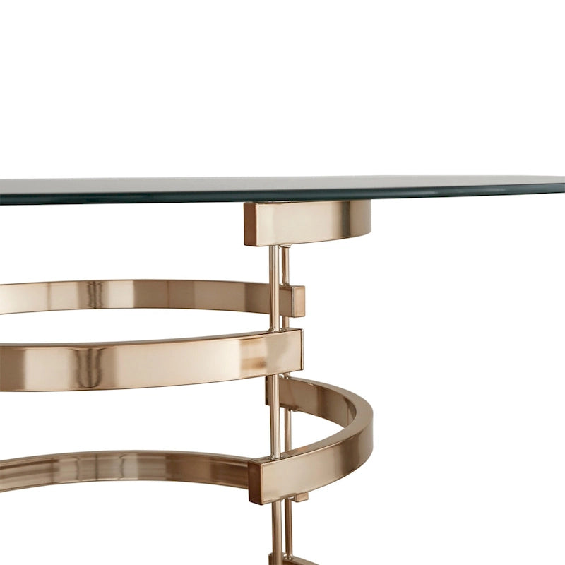 Round Glass-Top Counter-Height Dining Table