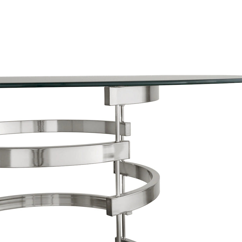 Round Glass-Top Counter-Height Dining Table