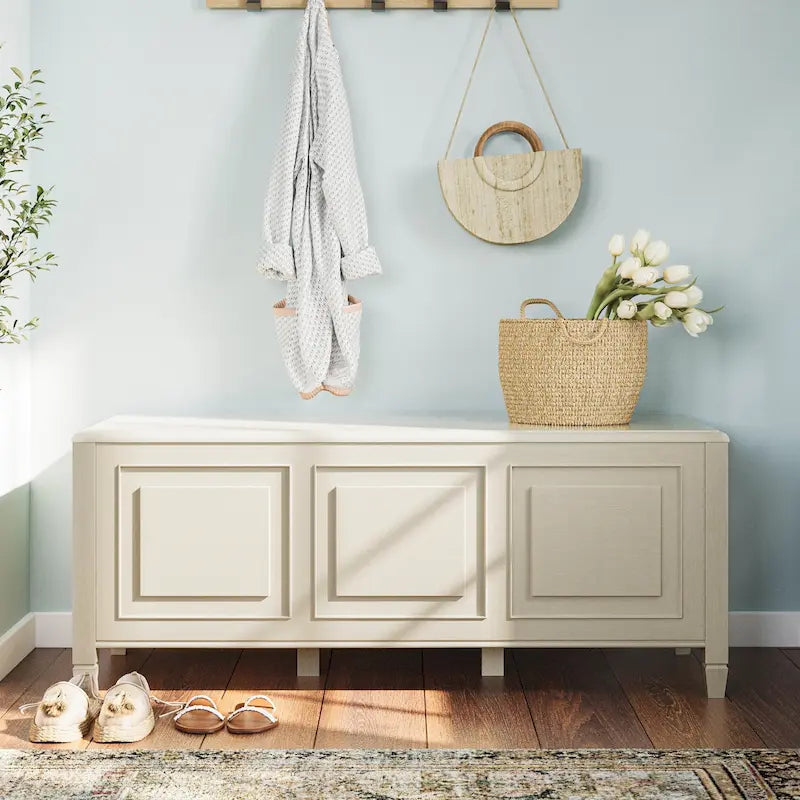 51-Inch Solid Wood Storage Bench Trunk