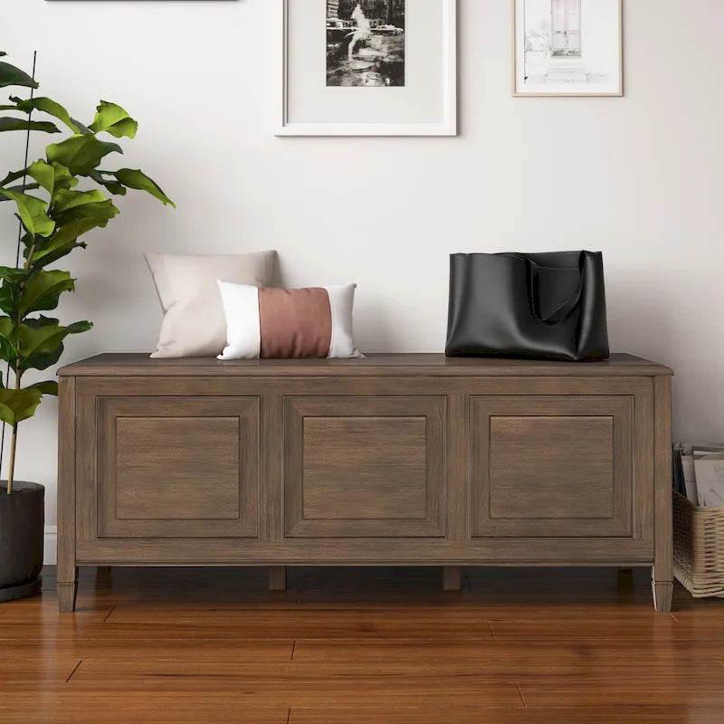 51-Inch Solid Wood Storage Bench Trunk
