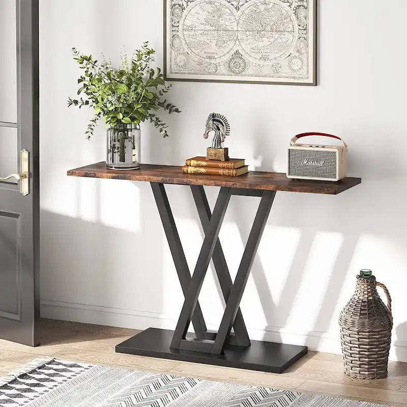 Industrial Console Table for Entryway