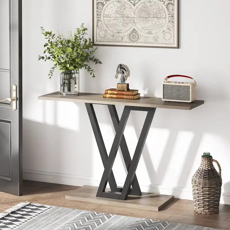 Industrial Console Table for Entryway
